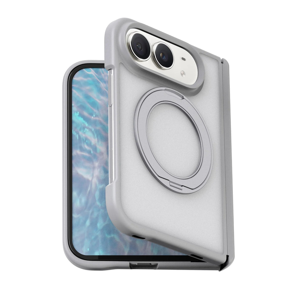 Frosted Protective Case with 360° Rotating Stand - Light Gray
