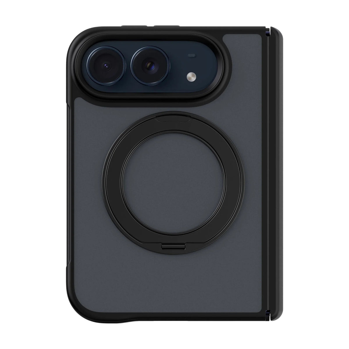 Frosted Protective Case with 360° Rotating Stand - Black