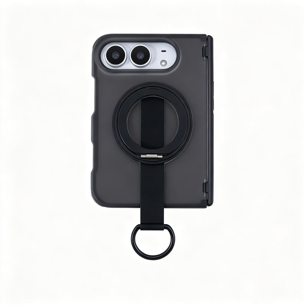 Wrist Strap Ring Holder Hinge Protection Case for iPhone Duo