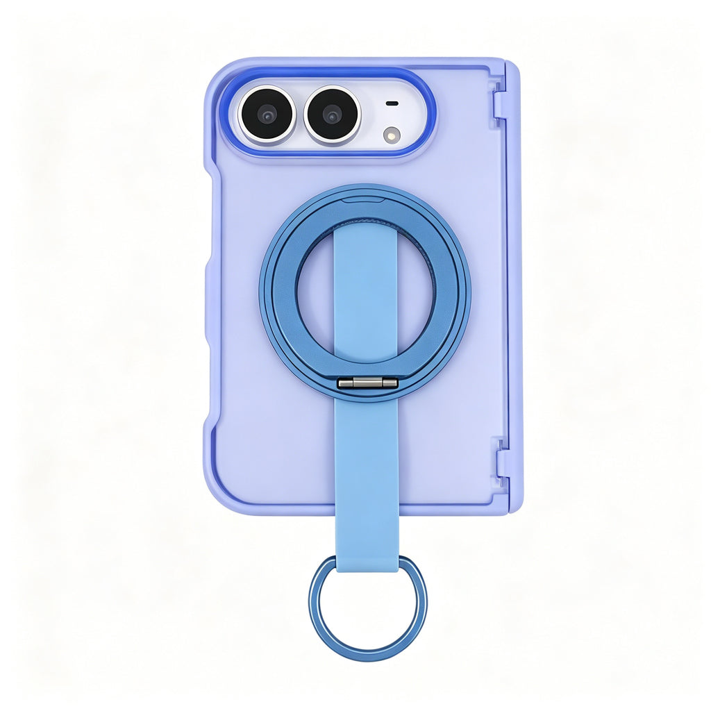 Wrist Strap Ring Holder Hinge Protection Case for iPhone Duo