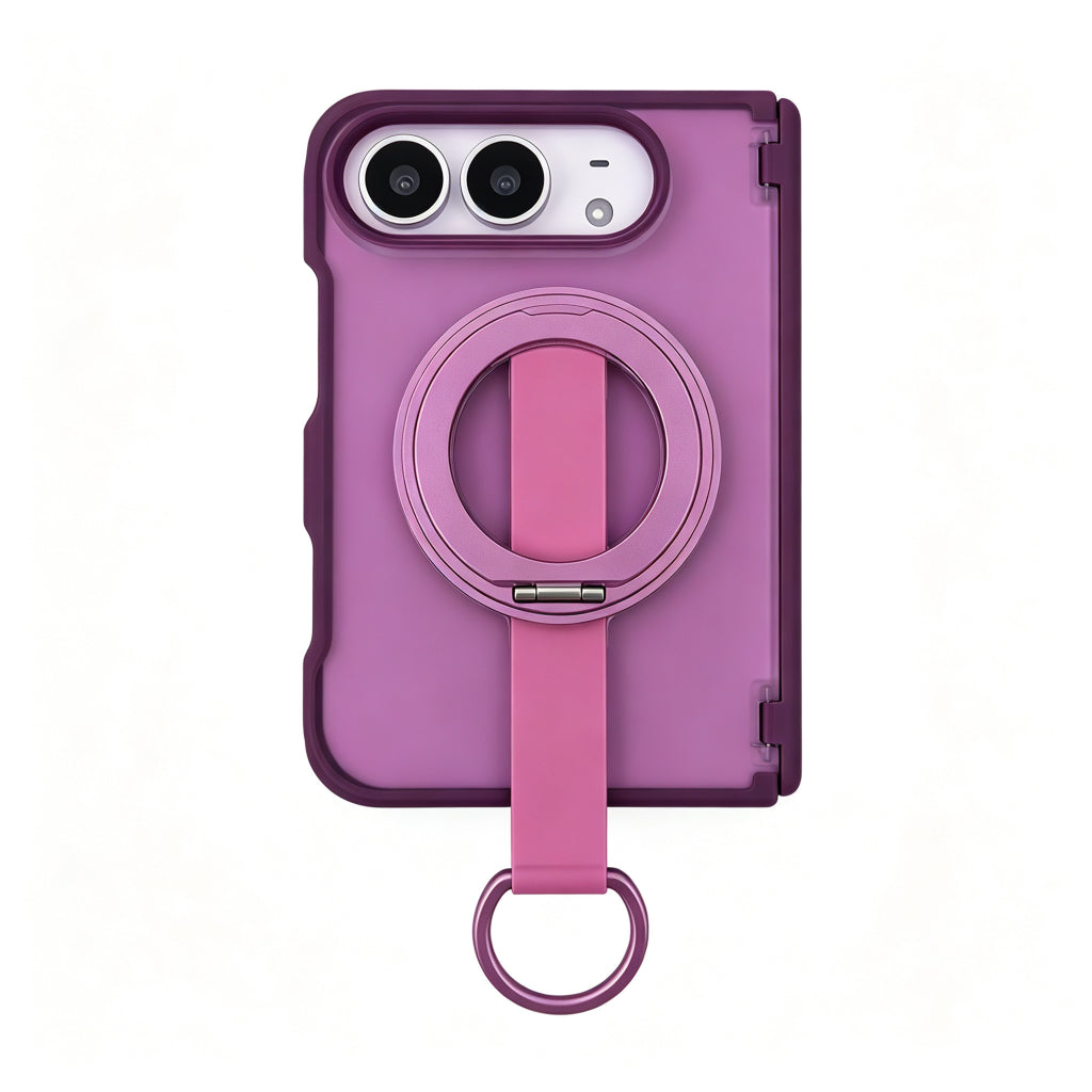 Wrist Strap Ring Holder Hinge Protection Case for iPhone Duo