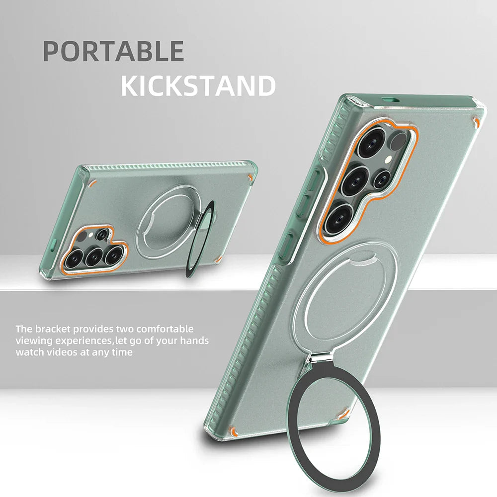 Samsung Galaxy S26 Series Magnetic Matte Case with Ring Stand