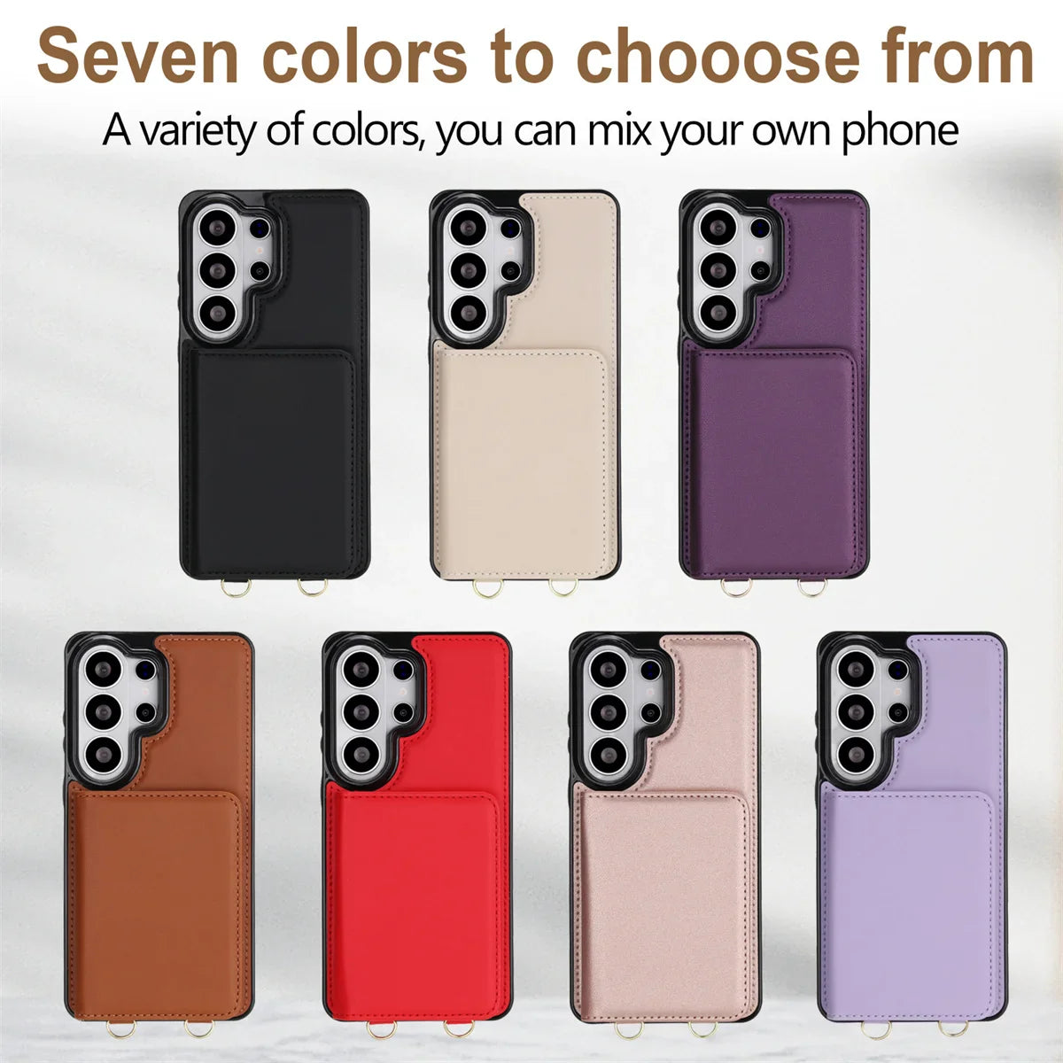 Samsung Galaxy S25 Case with RFID Wallet and Crossbody Strap