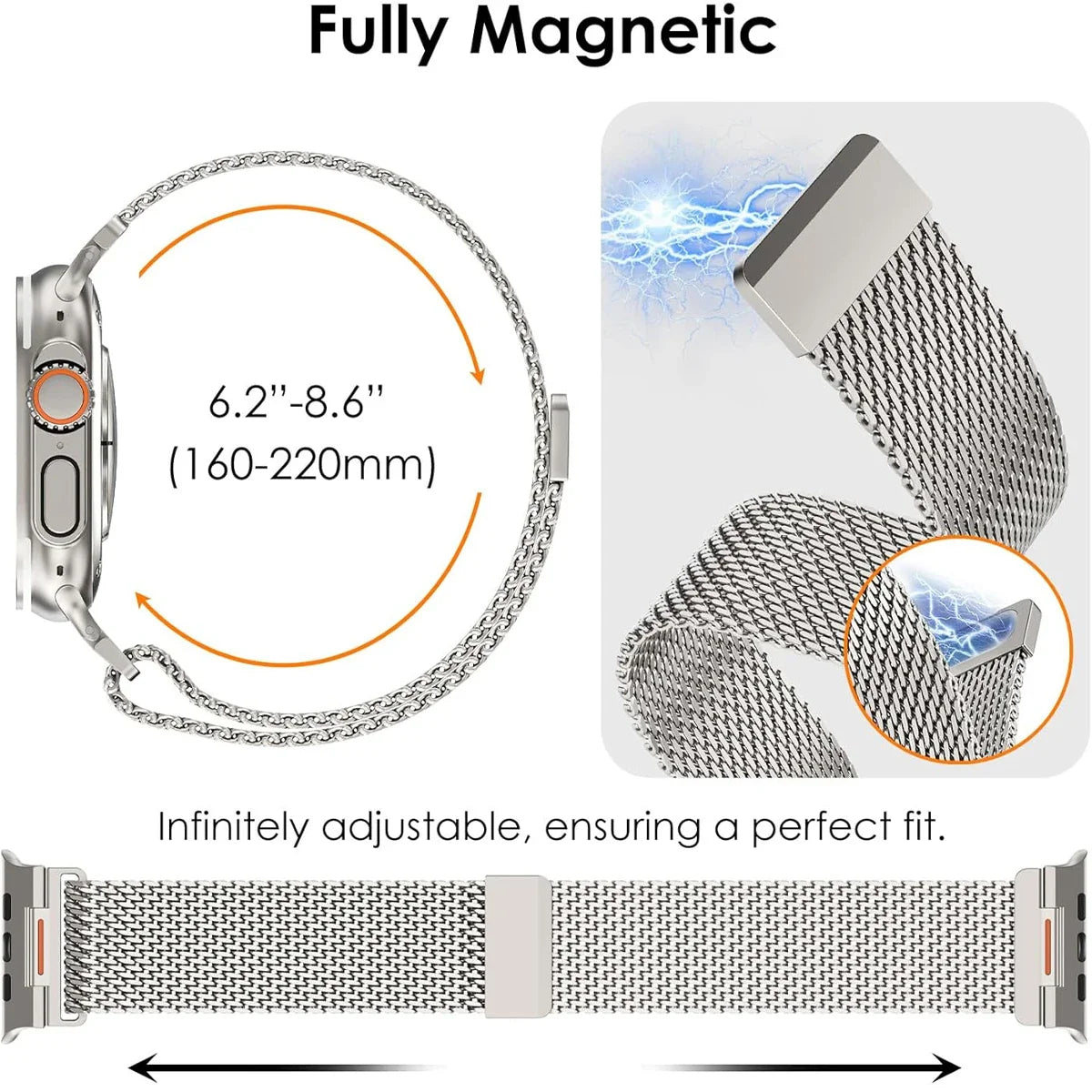 Apple Watch Milanese Loop Metal Strap Bracelet