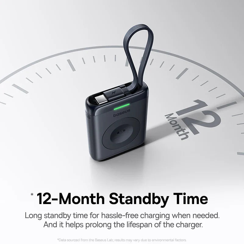 Baseus Compact 5W Apple Watch Magnetic Charger with USB-C Built-in Cable