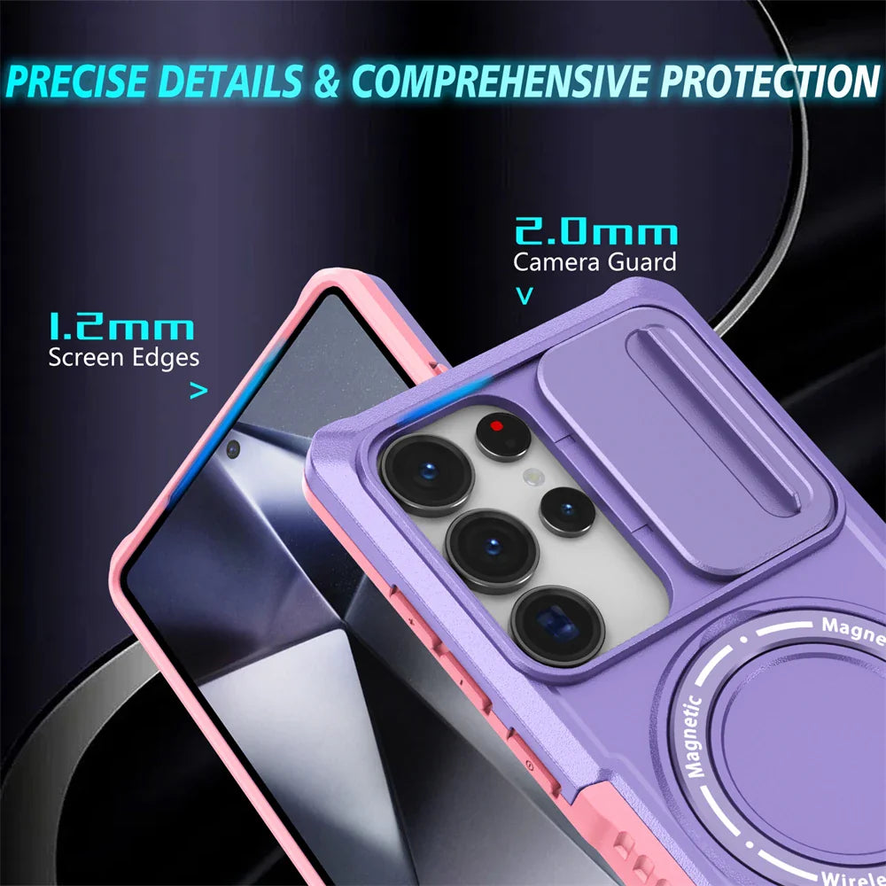 Samsung Galaxy S25 Series Rugged Hybrid Armor Magnetic Case