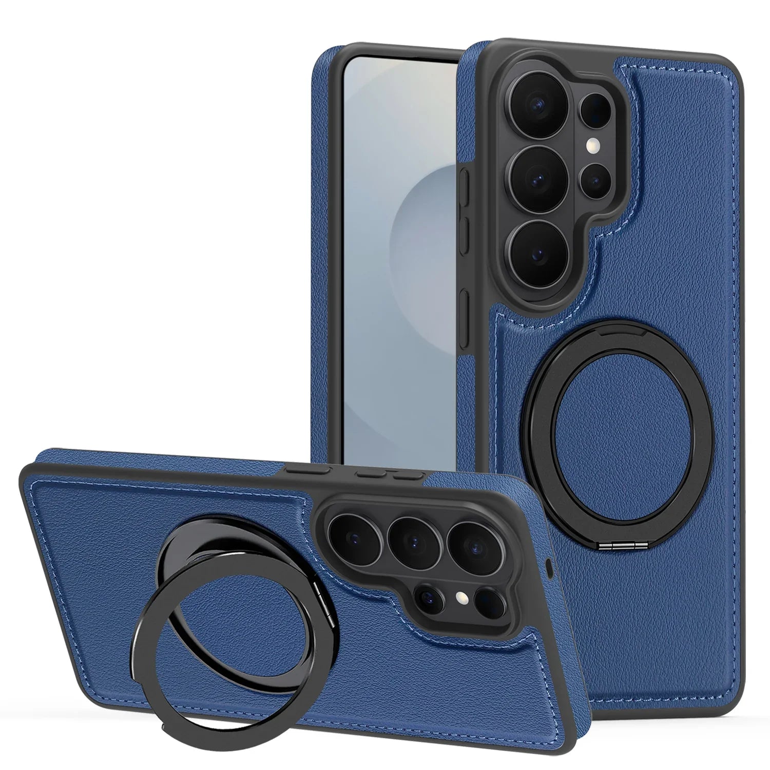 Samsung Galaxy S26 Series Leather Case with Rotating Ring Bracket