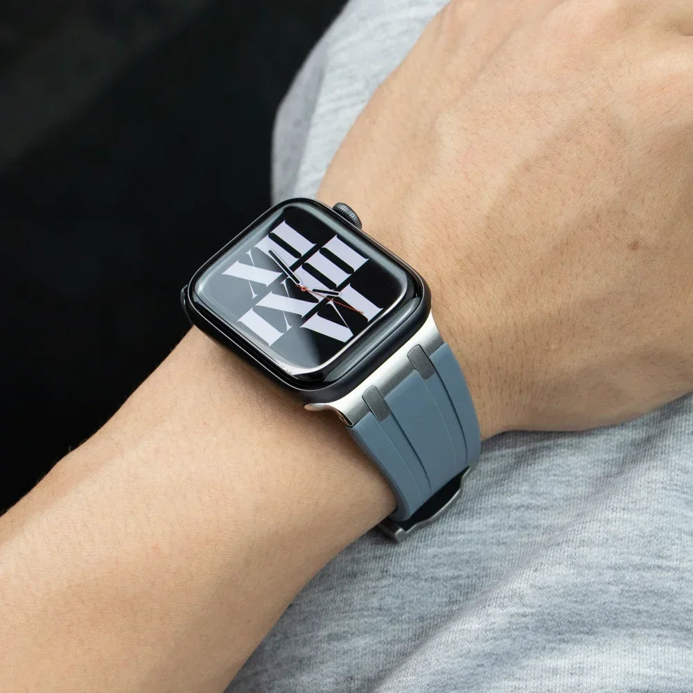 Apple Watch Flexible Rubber Band with Secure Clasp