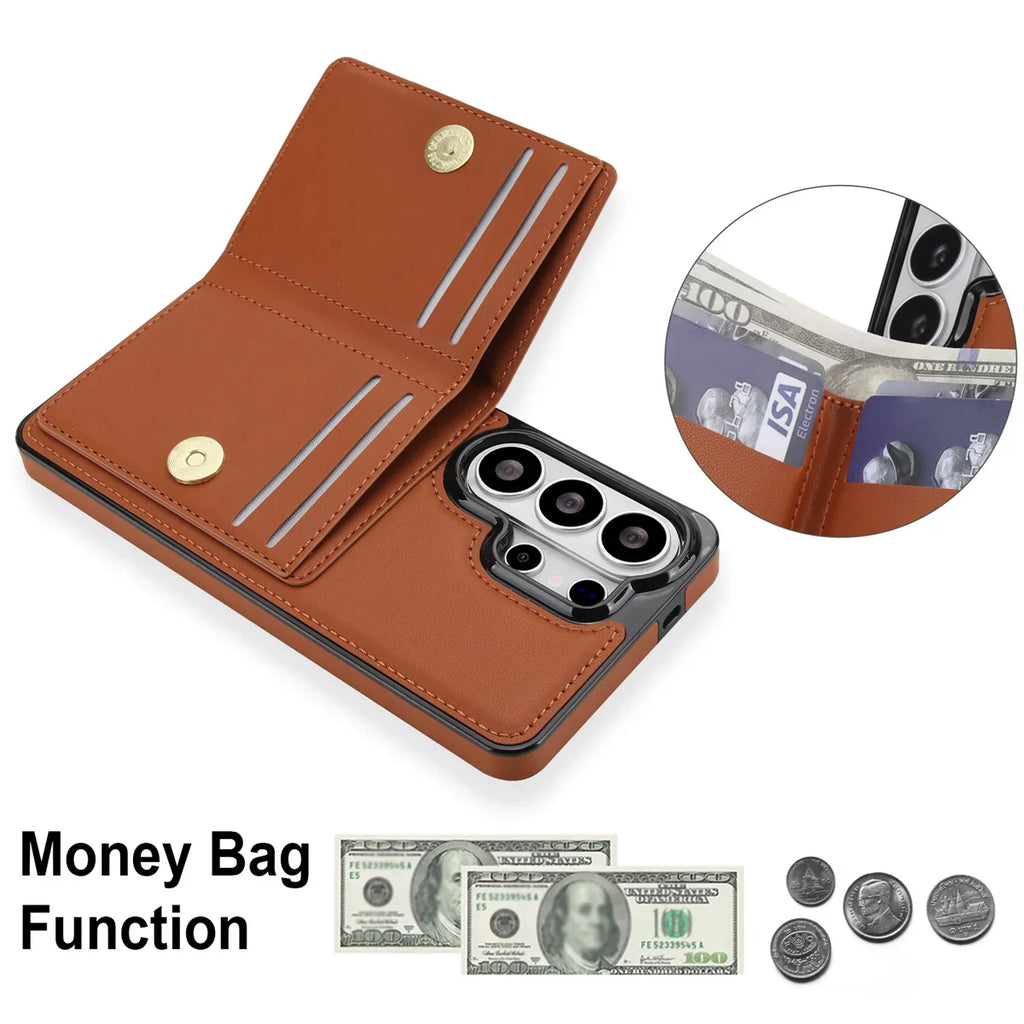 Samsung Galaxy S25 Series Case with Card Slot and Kickstand