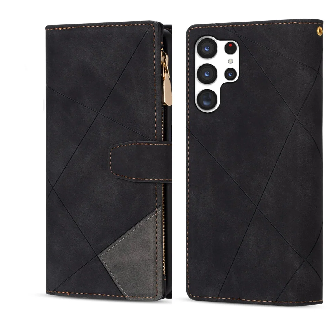 Samsung Galaxy S26 Series Color Block Wallet Case with Card Slots