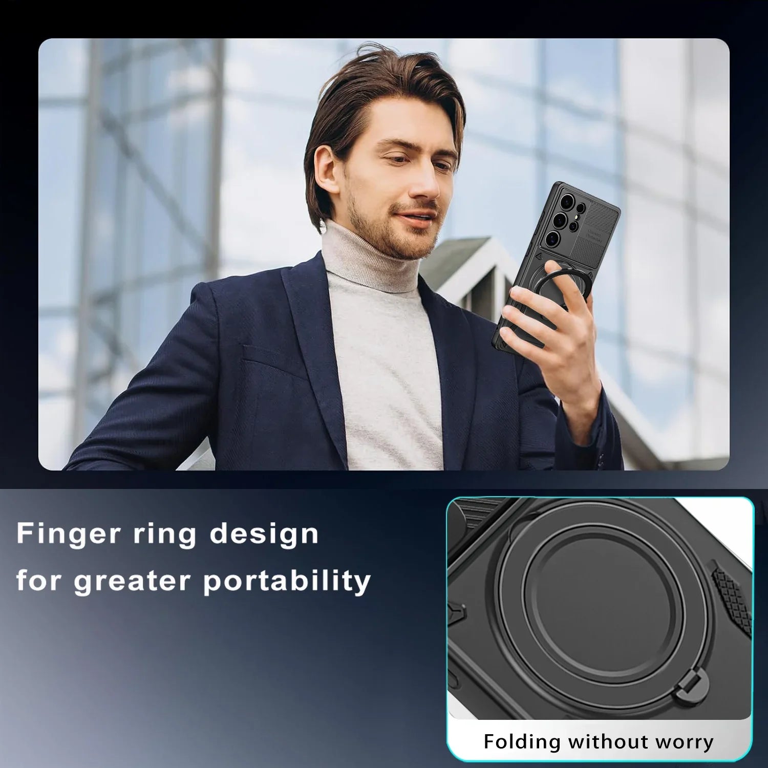 Samsung Galaxy S26 Series Magnetic Case with Rotating Stand