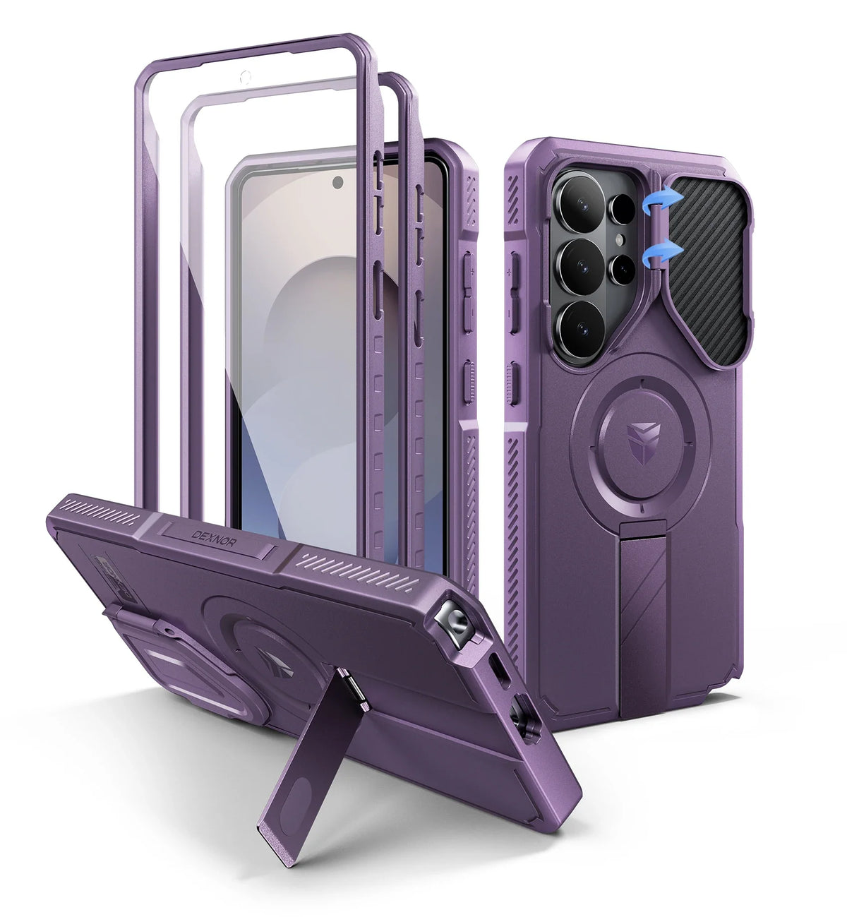 Samsung Galaxy S26 Ultra Heavy Duty Armor Magnetic Case with Kickstand