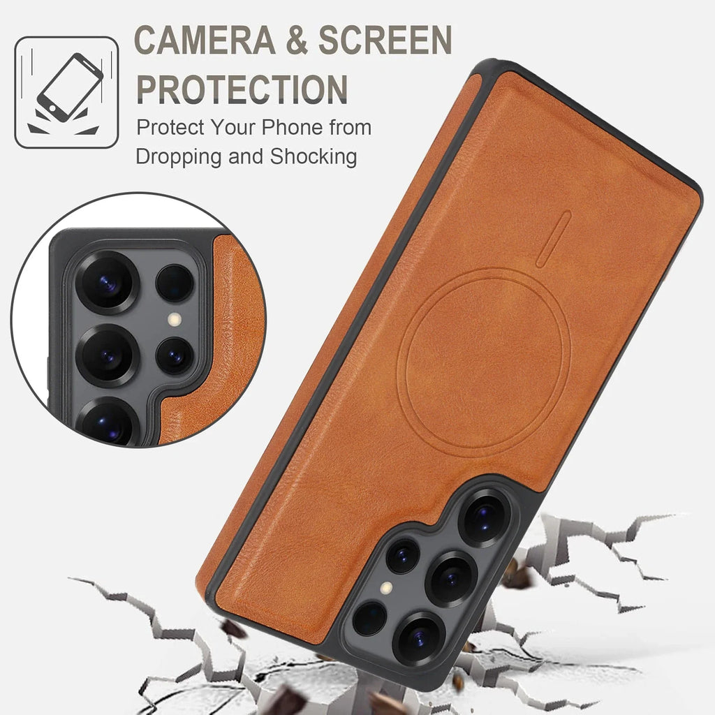 Samsung Galaxy S26 Series Magnetic Leather Case