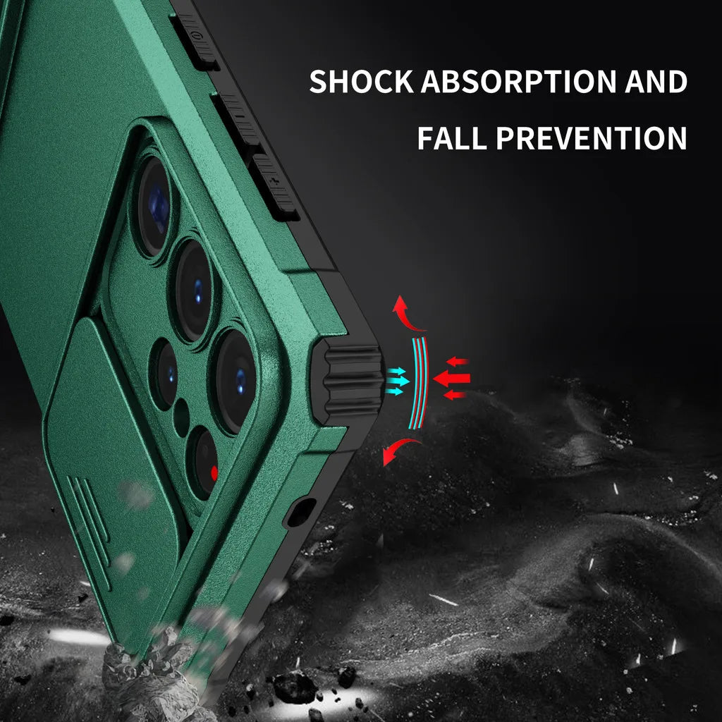 Samsung Galaxy S24 Series Anti-Drop Airbag Case with Camera Slide Cover