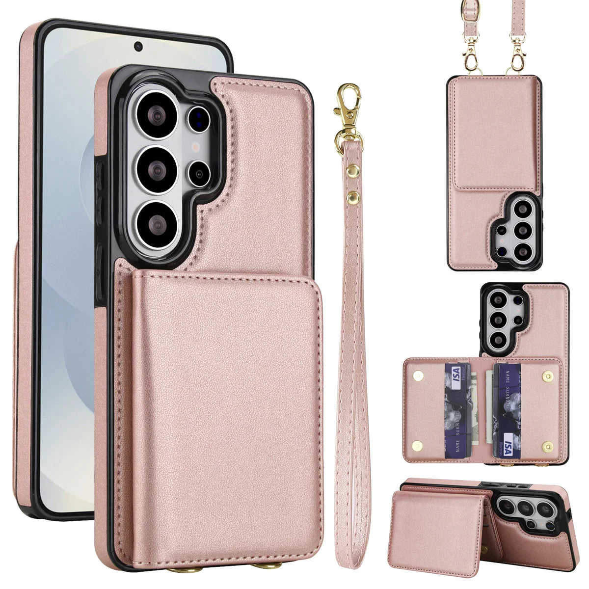 Samsung Galaxy S25 Case with RFID Wallet and Crossbody Strap