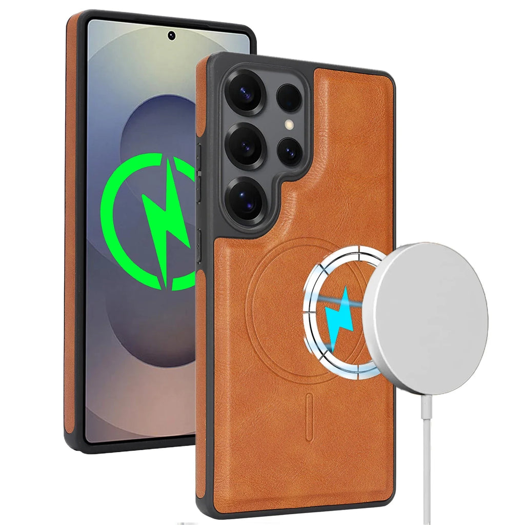 Samsung Galaxy S26 Series Magnetic Leather Case