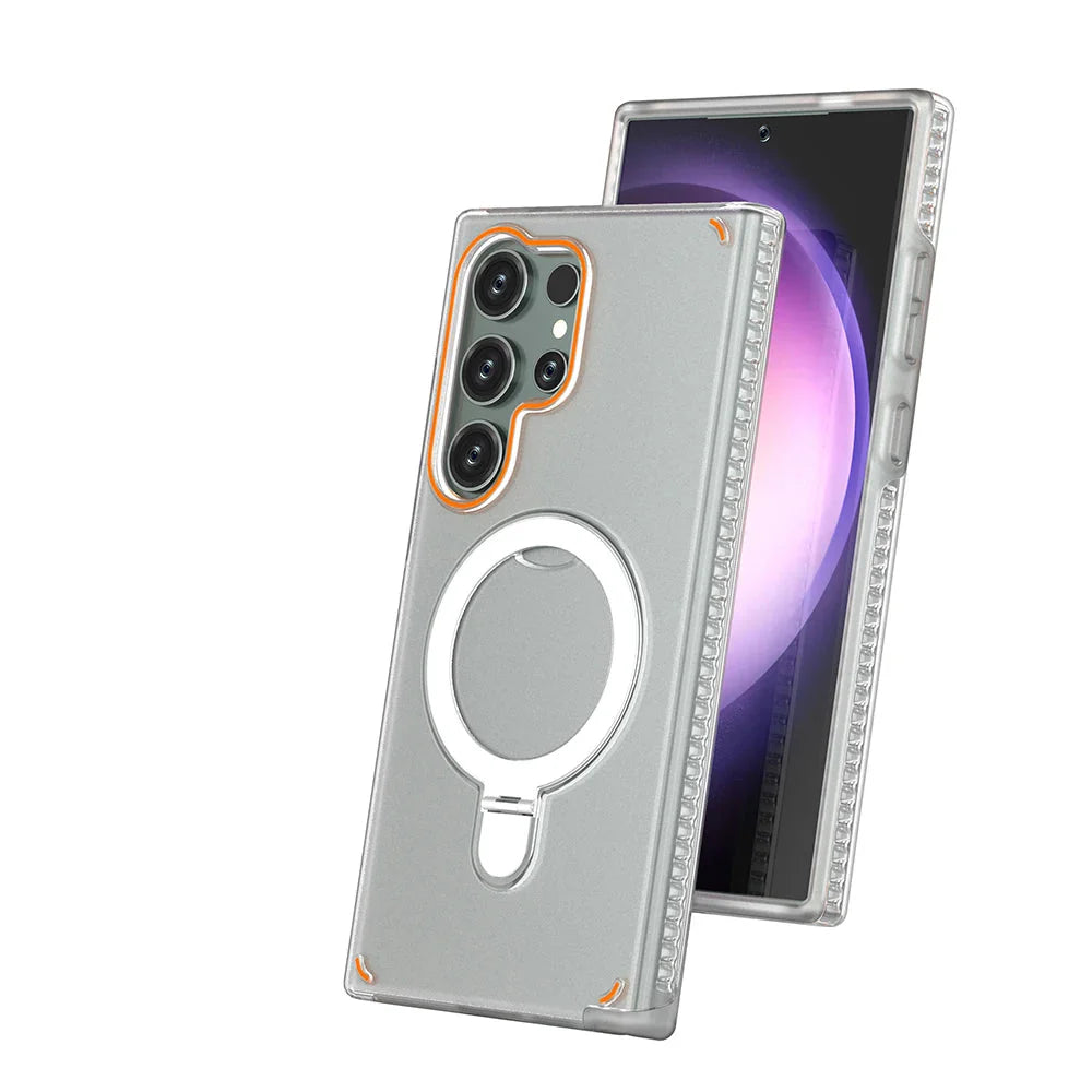 Samsung Galaxy S25 Series Magnetic Matte Case with Ring Stand