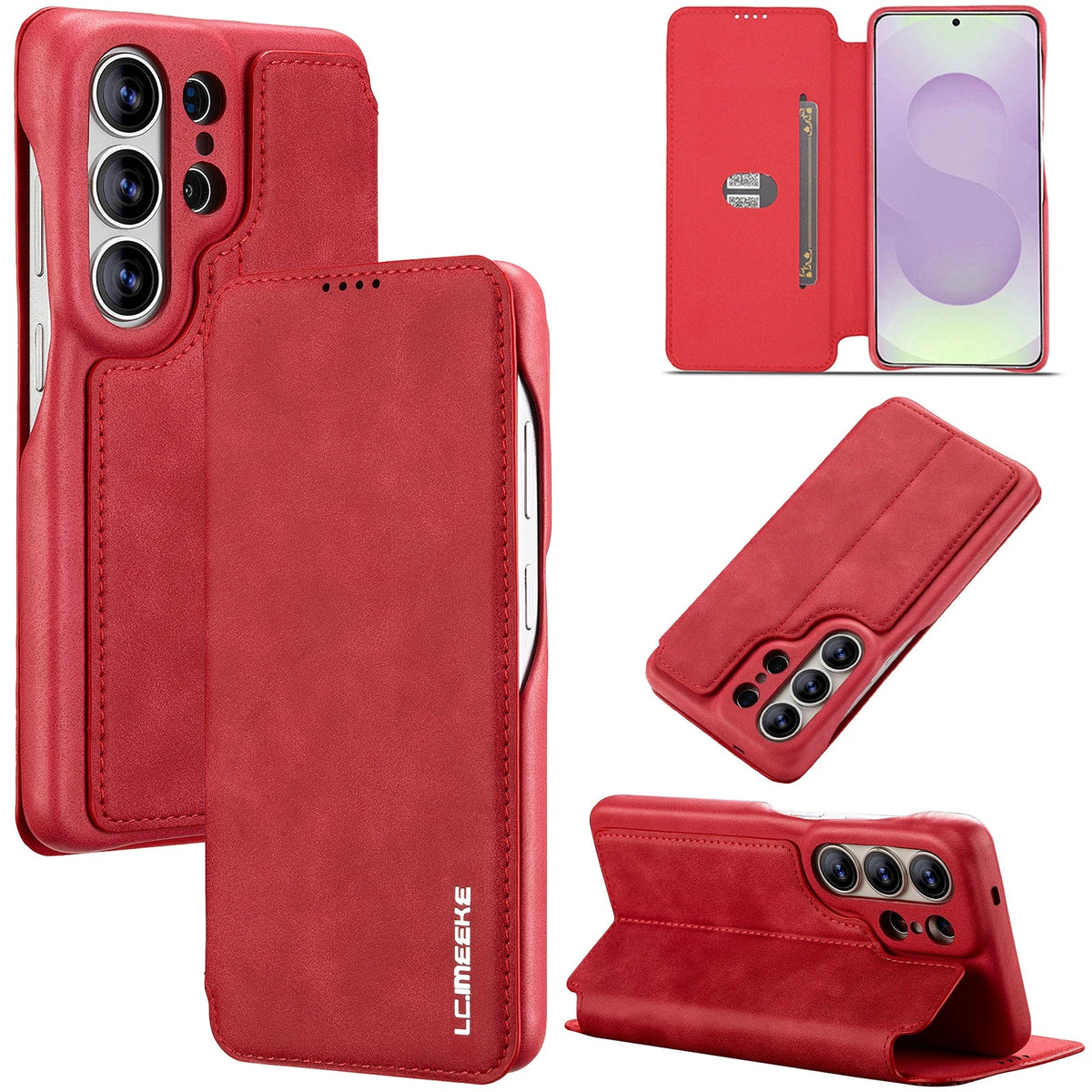 Samsung Galaxy S26 Series Leather Wallet Case with Kickstand