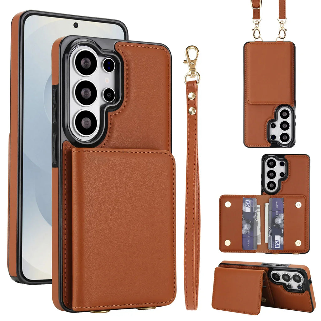 Samsung Galaxy S26 Series Case with RFID Wallet and Crossbody Strap