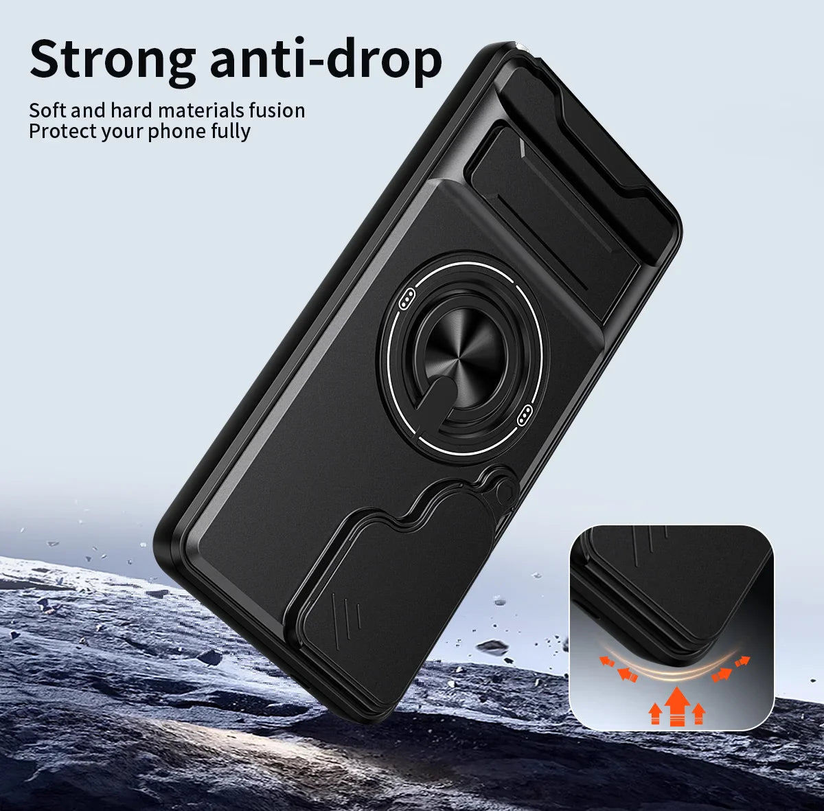 Samsung Galaxy S25 Series Protective Case with Lens Guard & Ring Stand