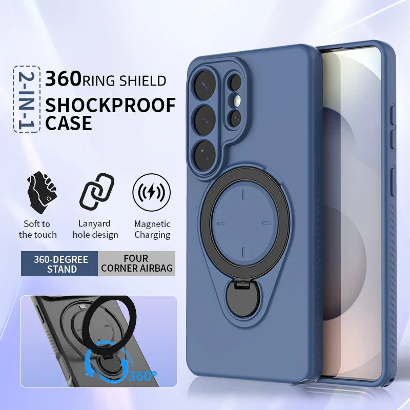 Samsung Galaxy S26 Series Case with 360° Metal Ring Stand