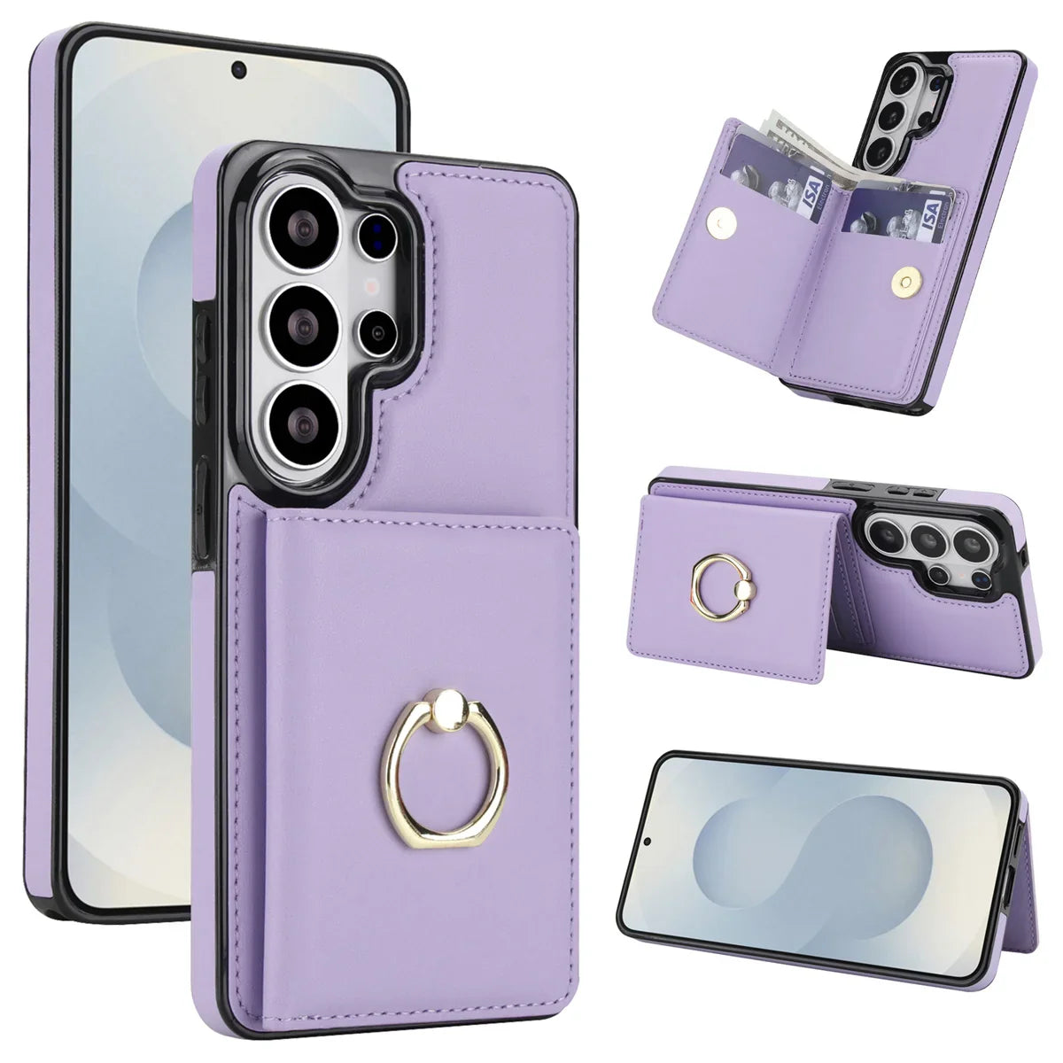 Samsung Galaxy S25 Series Case with Card Slot and Kickstand