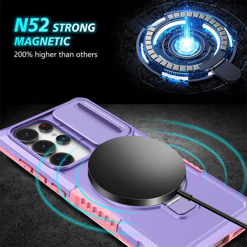 Samsung Galaxy S26 Series Rugged Hybrid Armor Magnetic Case