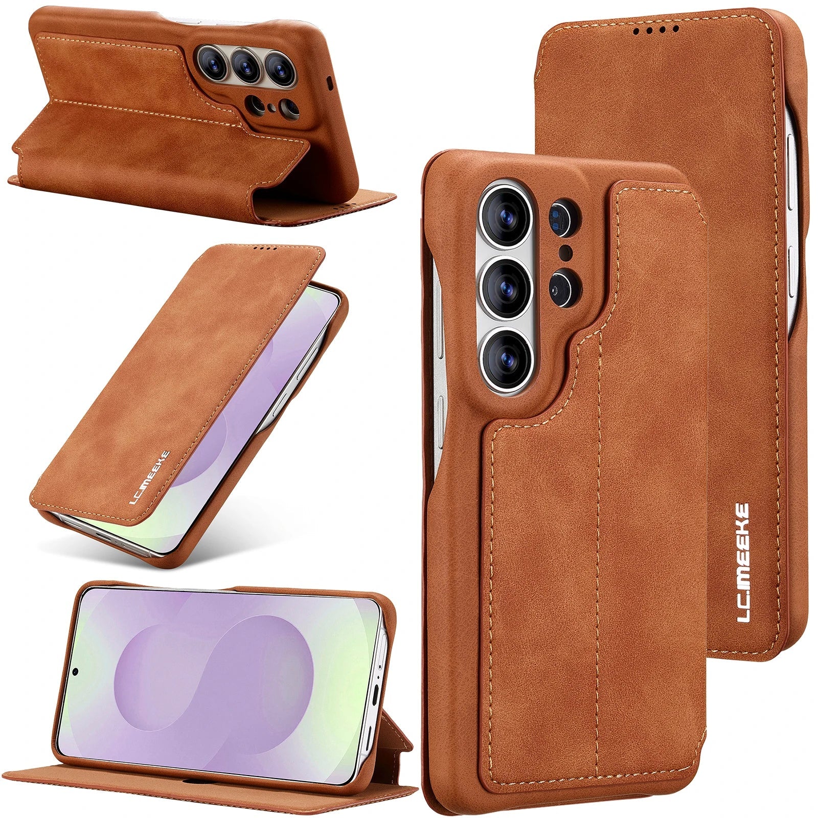 Samsung Galaxy S26 Series Leather Wallet Case with Kickstand
