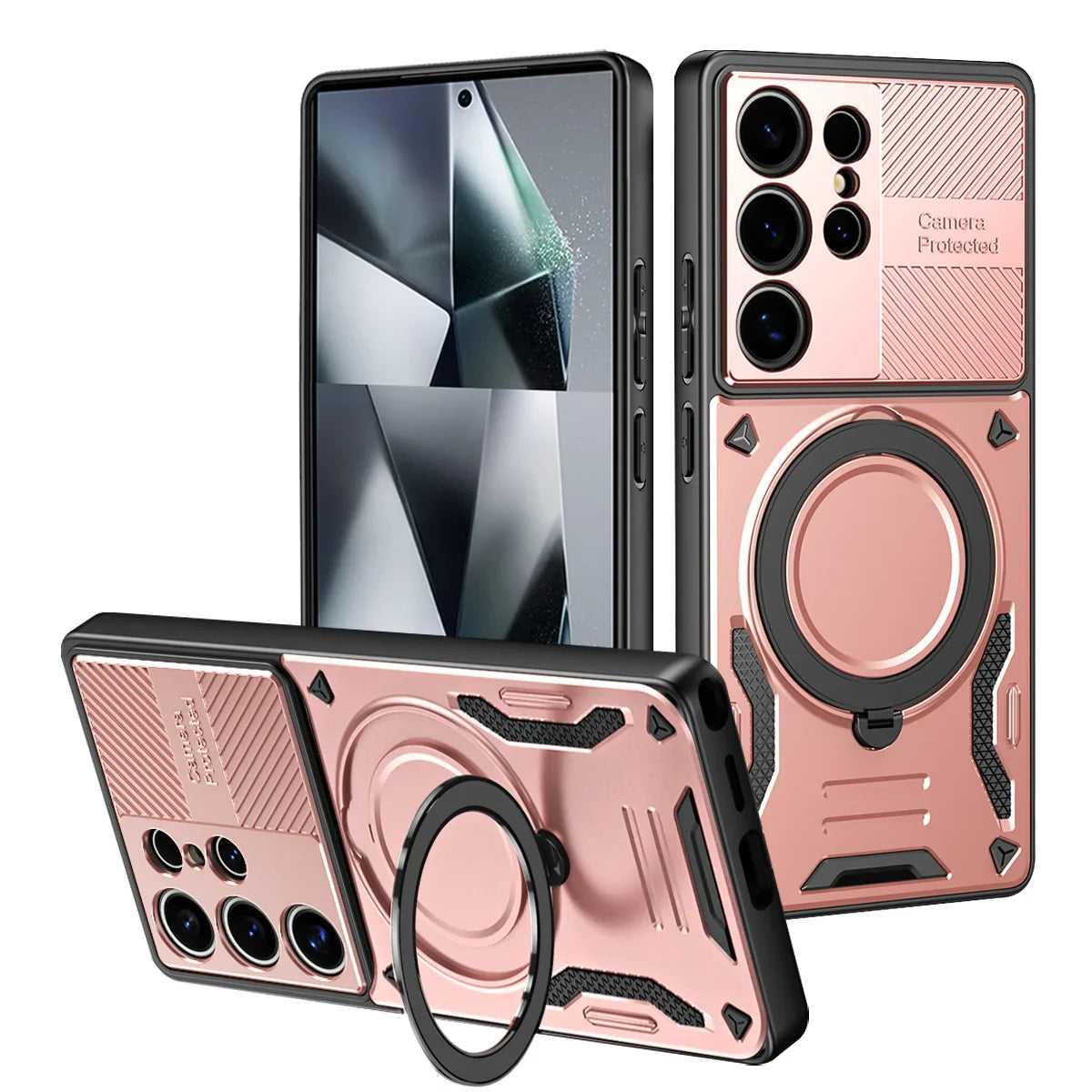 Samsung Galaxy S25 Series Protective Case with Magnetic Ring Holder