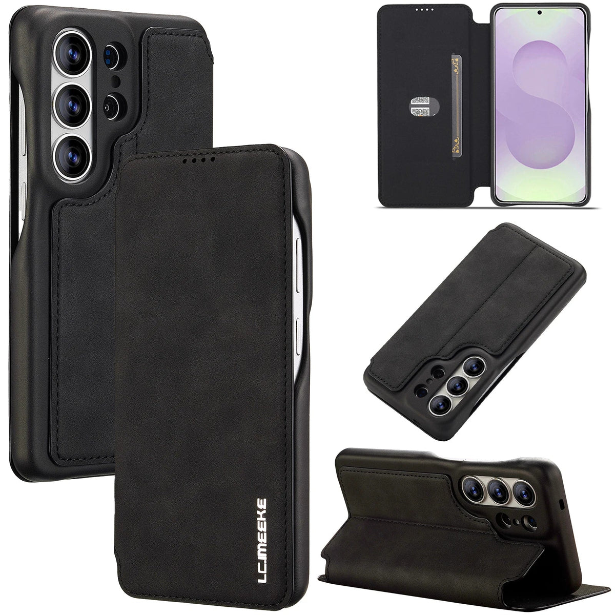 Samsung Galaxy S26 Series Leather Wallet Case with Kickstand
