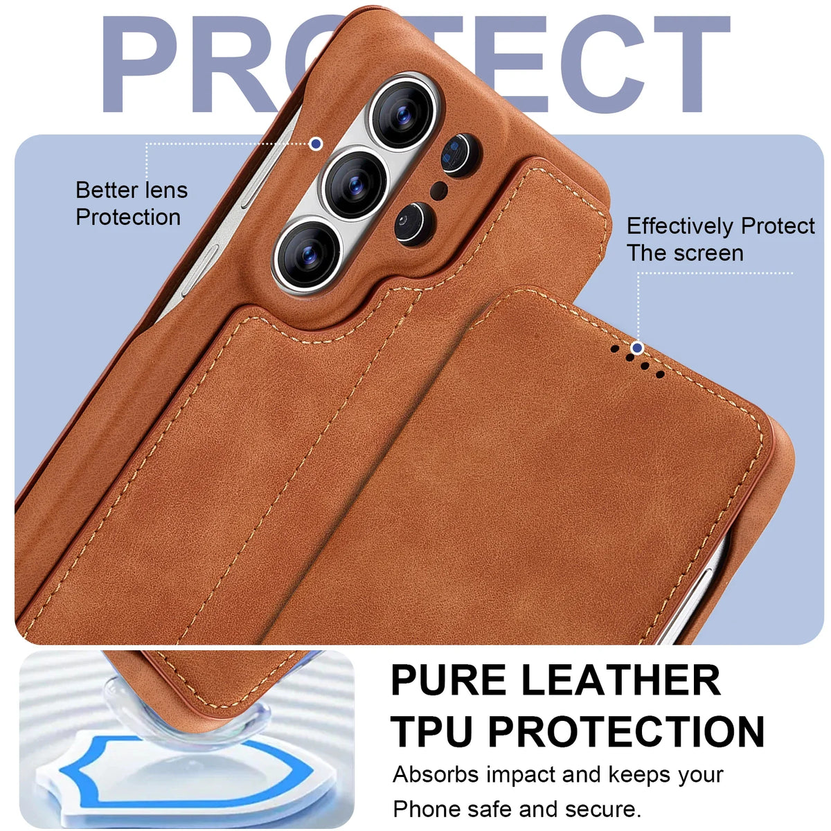 Samsung Galaxy S26 Series Leather Wallet Case with Kickstand