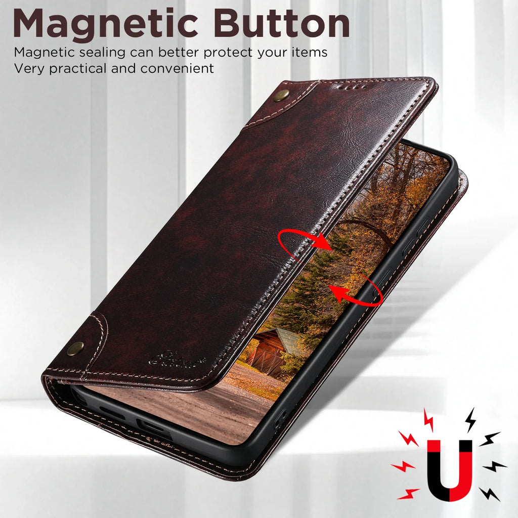 Samsung Galaxy S26 Series Leather Wallet Case with Kickstand