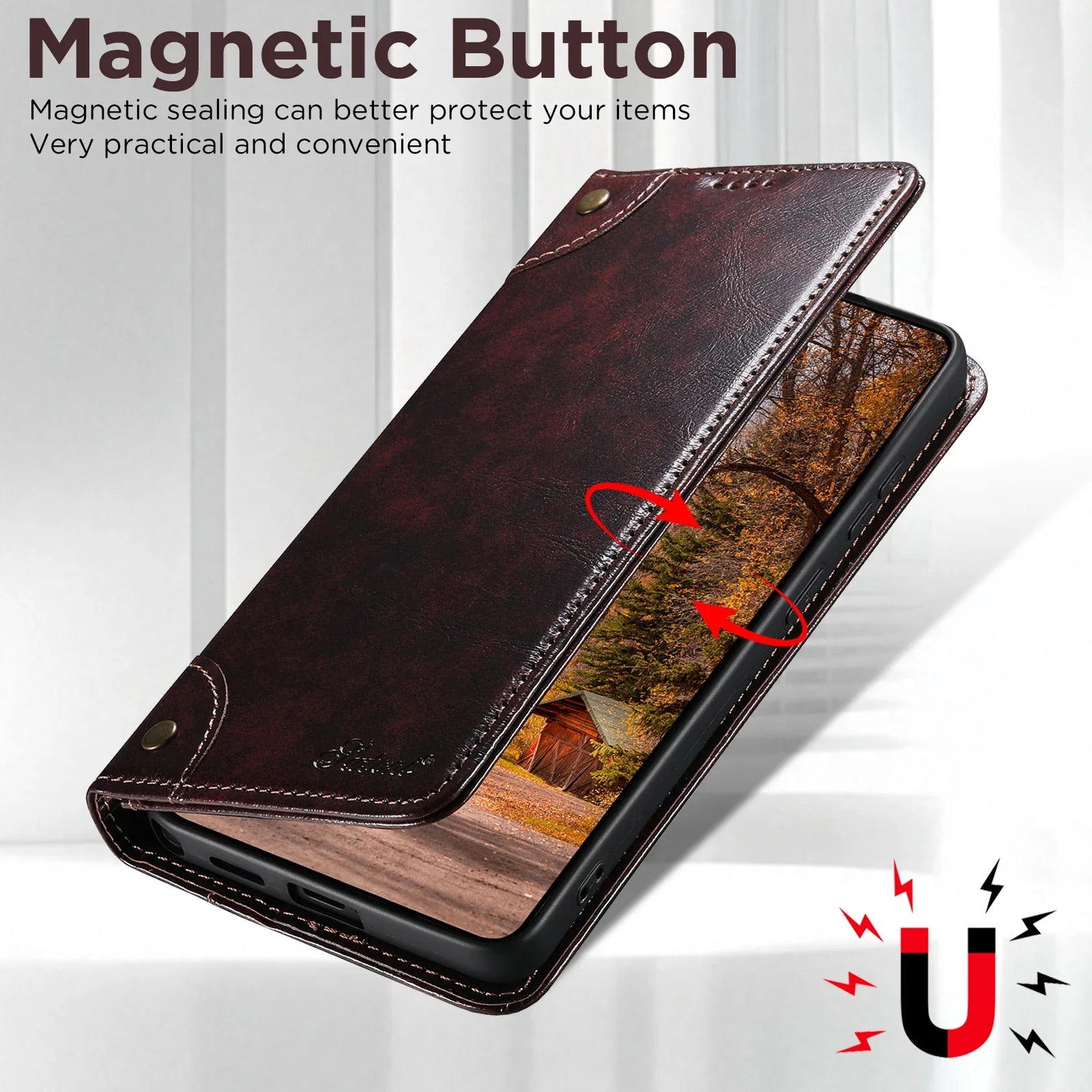 Samsung Galaxy S26 Series Leather Wallet Case with Kickstand
