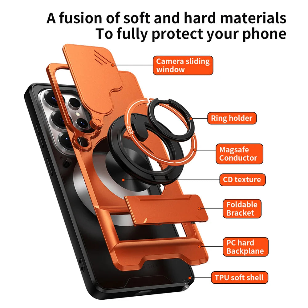 Samsung Galaxy S26 Series Case with Ring Stand and Lens Protector