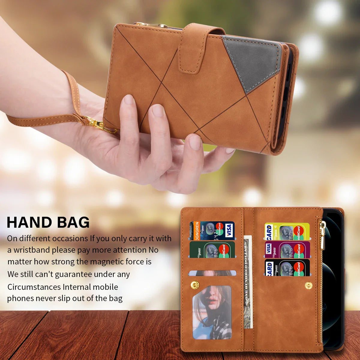 Samsung Galaxy S26 Series Color Block Wallet Case with Card Slots