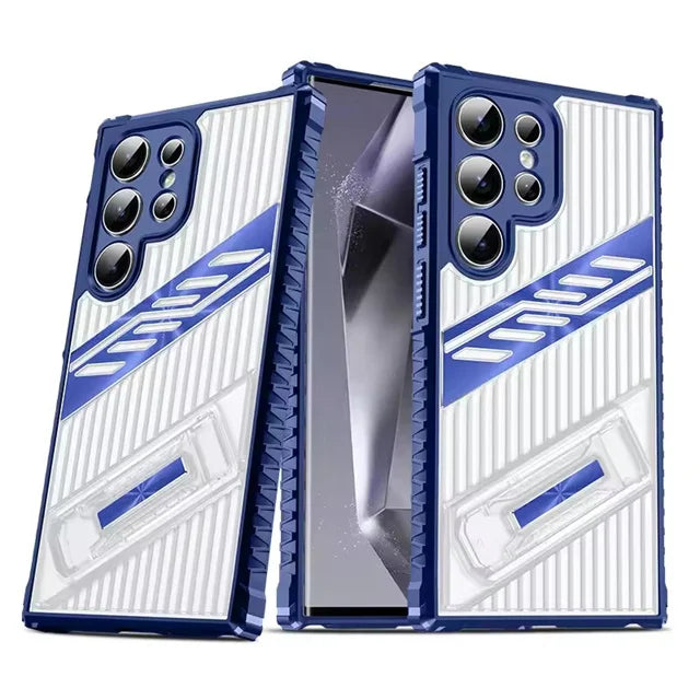 Samsung Galaxy S24 Series Heavy-Duty Armor Shockproof Case with Kickstand