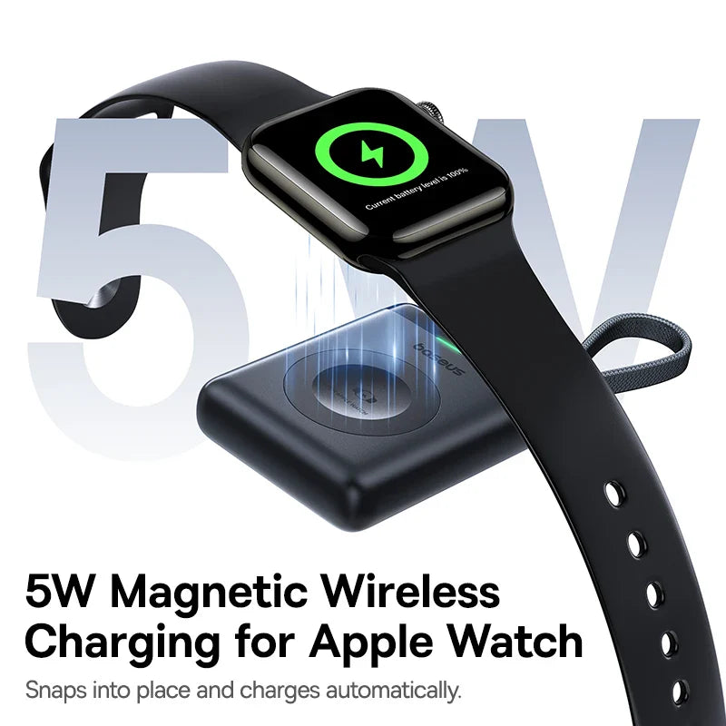 Baseus Compact 5W Apple Watch Magnetic Charger with USB-C Built-in Cable