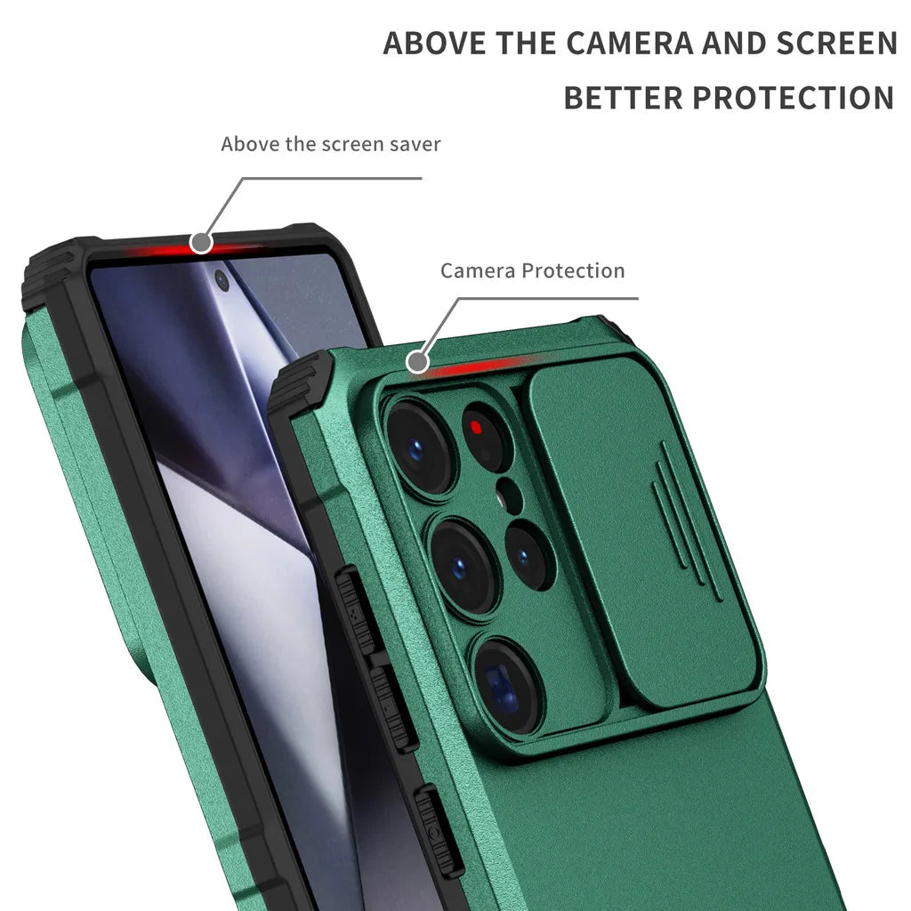 Samsung Galaxy S24 Series Anti-Drop Airbag Case with Camera Slide Cover
