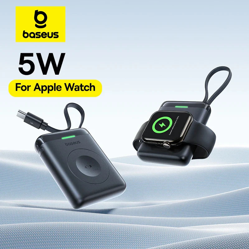 Baseus Compact 5W Apple Watch Magnetic Charger with USB-C Built-in Cable