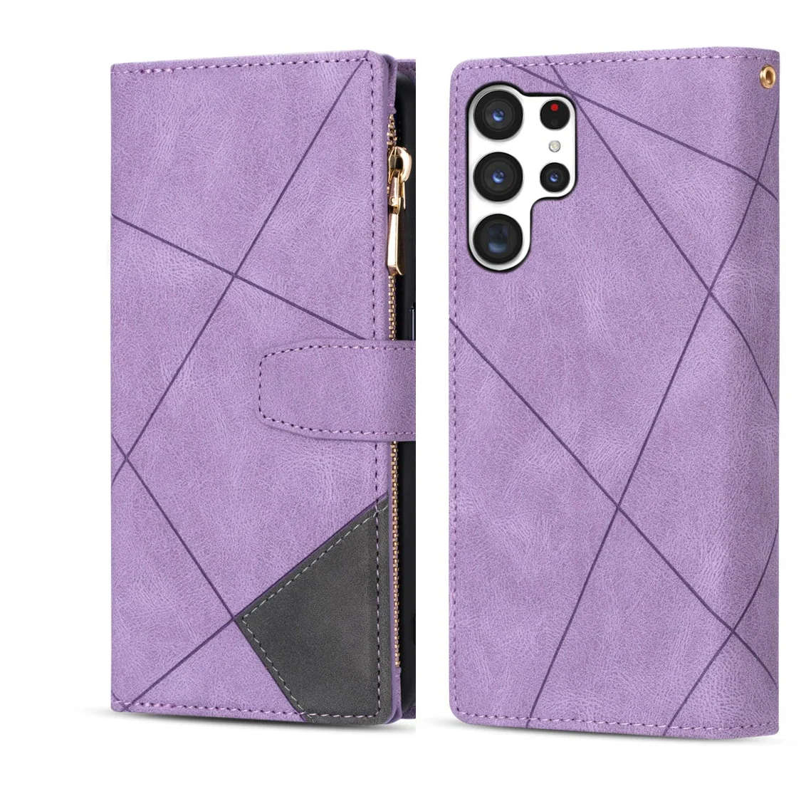 Samsung Galaxy S26 Series Color Block Wallet Case with Card Slots