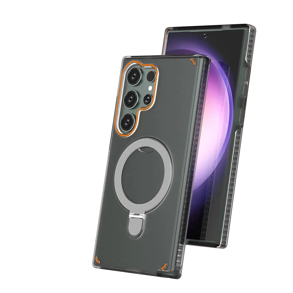 Samsung Galaxy S25 Series Magnetic Matte Case with Ring Stand