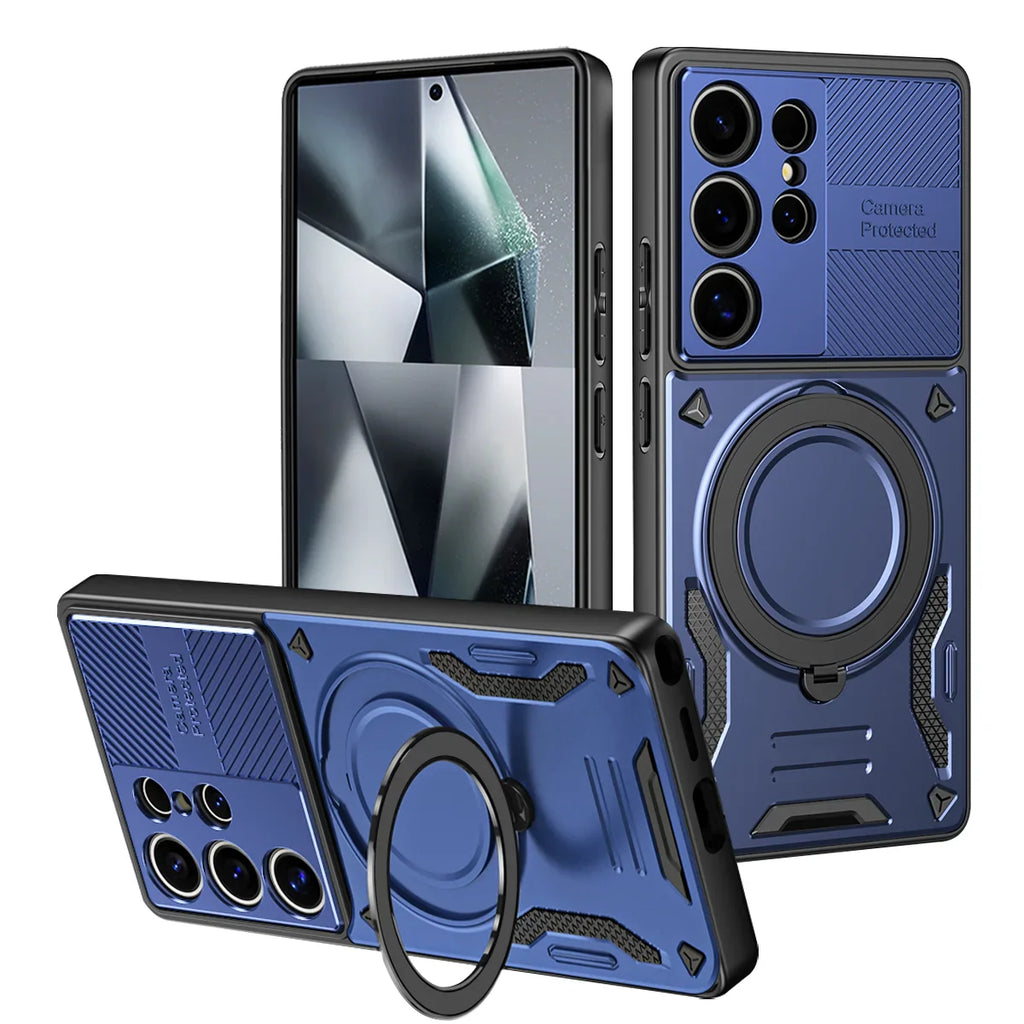 Samsung Galaxy S25 Series Protective Case with Magnetic Ring Holder