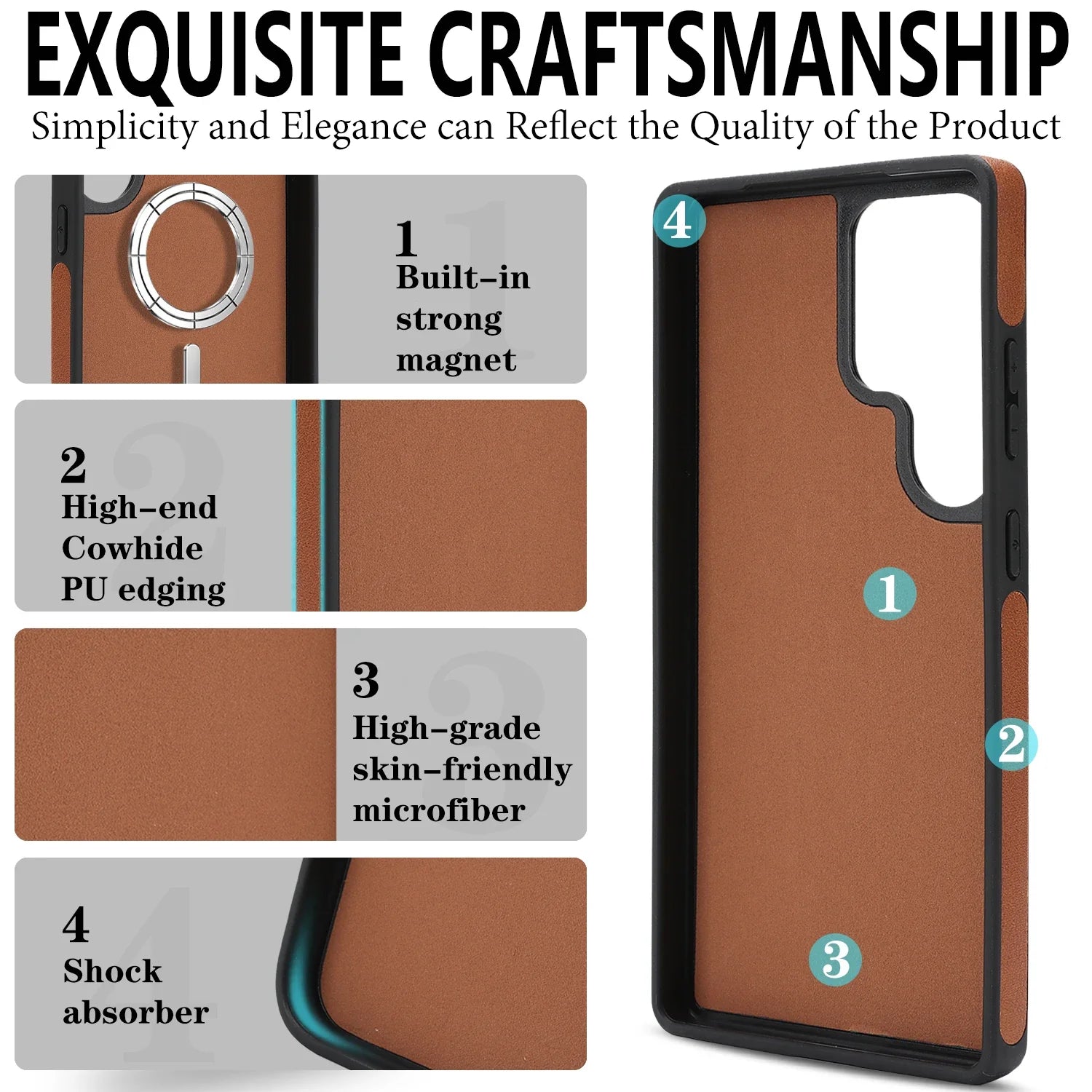Samsung Galaxy S26 Series Magnetic Leather Case