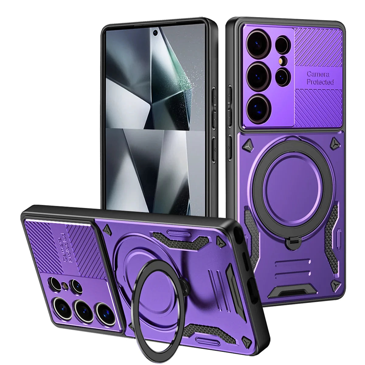 Samsung Galaxy S25 Series Protective Case with Magnetic Ring Holder