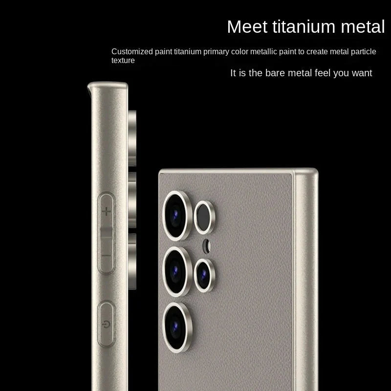 Samsung Galaxy S24 Ultra Metallic Frosted Leather Shockproof Case
