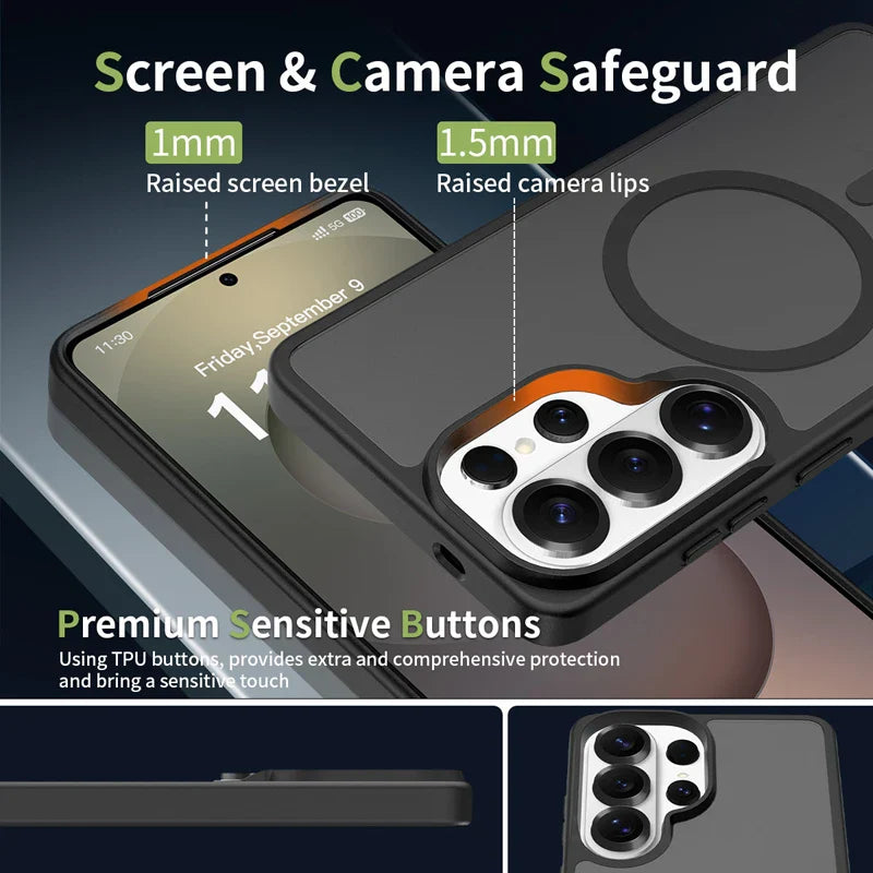 Samsung Galaxy S26 Series PC+TPU Magnetic Matte Protective Case