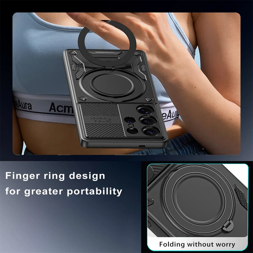 Samsung Galaxy S25 Series Protective Case with Magnetic Ring Holder