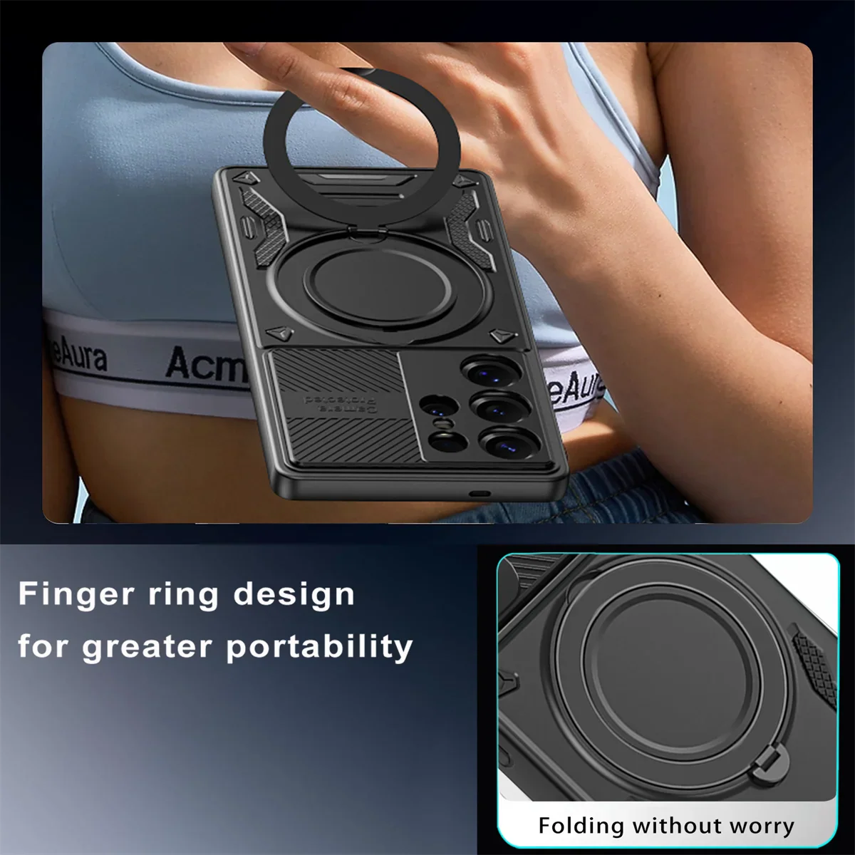 Samsung Galaxy S26 Series Protective Case with Magnetic Ring Holder