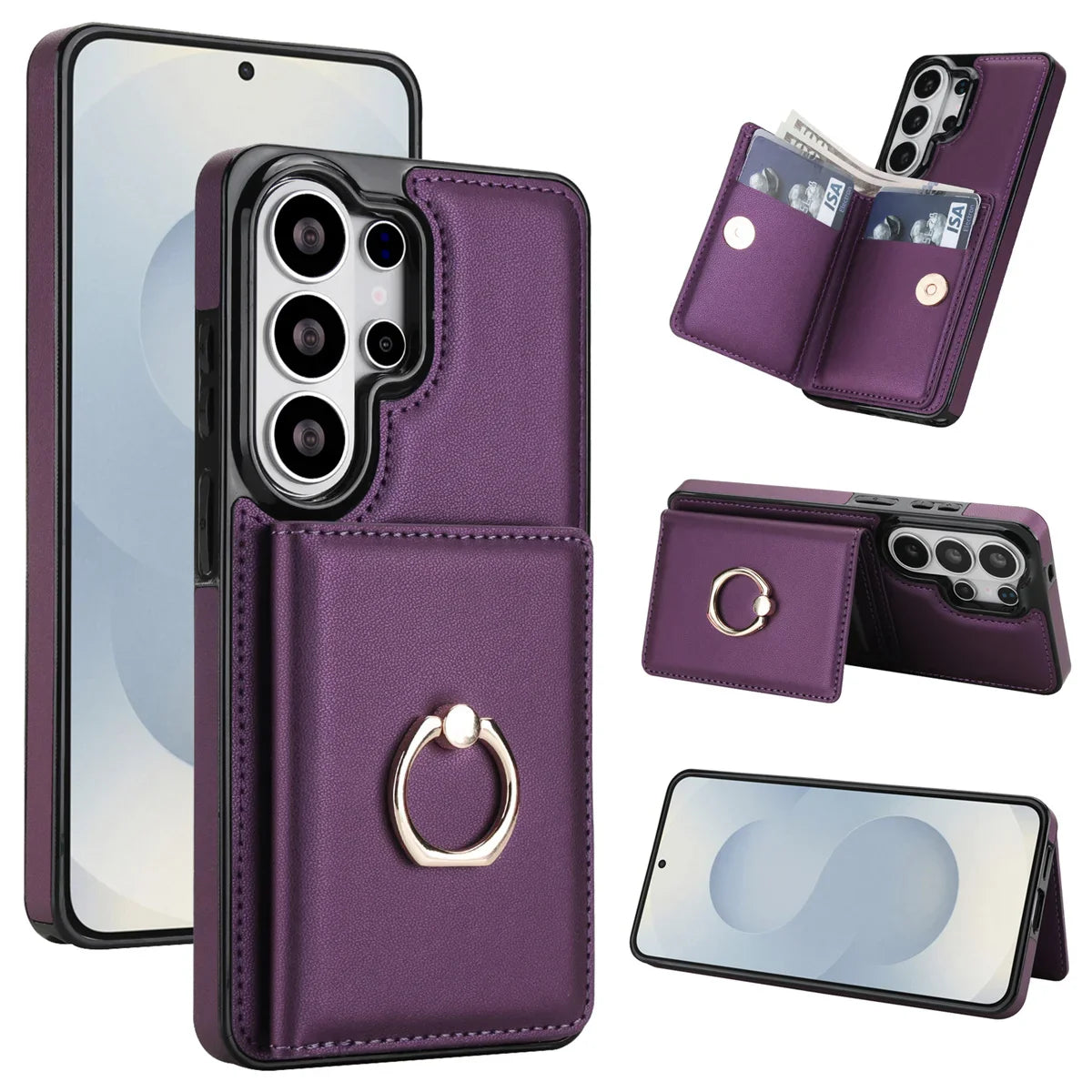 Samsung Galaxy S26 Series Case with Card Slot and Kickstand & Ring