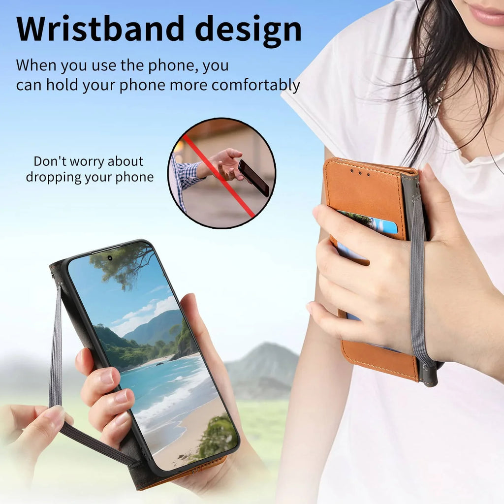 Samsung Galaxy S26 Series Leather Flip Case with Card Holder